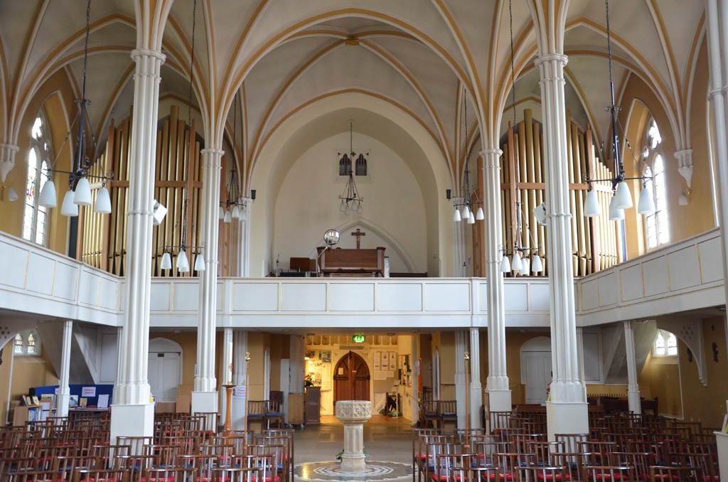 Interior of St Mary & St Giles, view to the West door