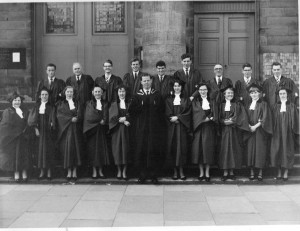 St George's choir, with William Bowie the last organist at St George's Church Edinburgh (St Andrews and St George's West Church archive)