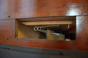 Pallets and springs inside the Great soundboard