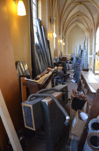 North gallery filled with pipes and actions