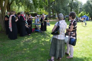 Listening to SMSG hand bells at Medieval Fair