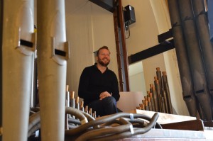Steve sitting in the Great organ