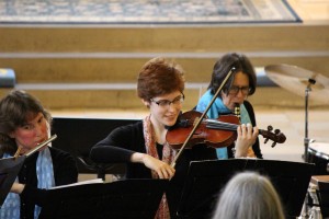 Enjoying playing in the band