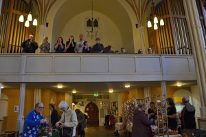 Parents in the gallery with the Willis organ