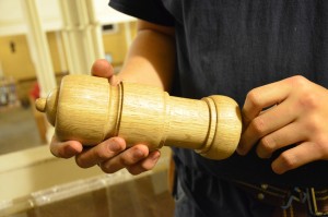 One of the finials for the top of the frame