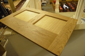 One of the lower panels for the casework