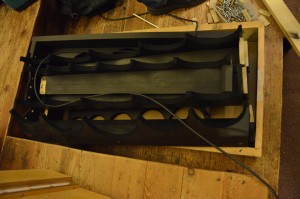 The pipe supports (shaped) for the upper part of the casework frame