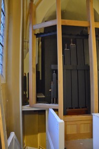 The Swell casework fitting above the south gallery stairs