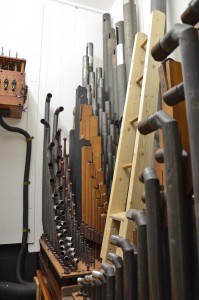 The Choir pipes in their box