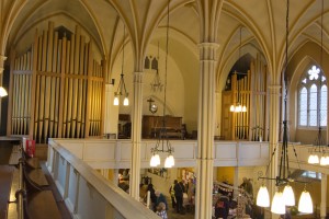 View of the Willis organ from the gallery during the Christmas Fayre (photo Jeff Wright)