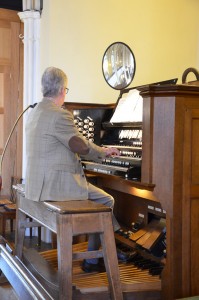 John Neal plays the Willis organ for the Musical Bite