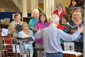 Rehearsing one of the Scottish pieces