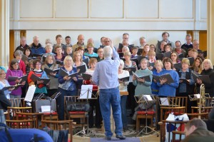 The OU choir in rehearsal on Saturday afternoon