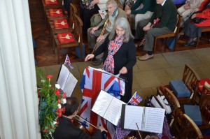 Lesley conducts the band