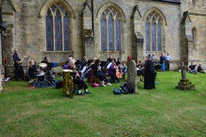 SMSG band beside All Saints church