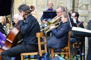 Cello, trumpet and trombone