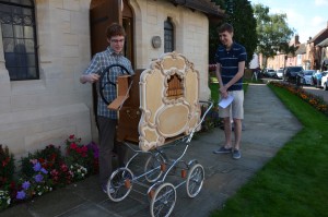 Ellie played the little street organ to Jacob