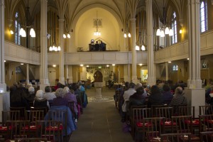 Audience facing towards the organ