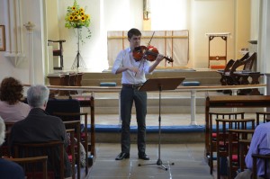 Jacob playing Bach on the viola
