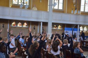 Year 5 enjoying learning about the pipe organ