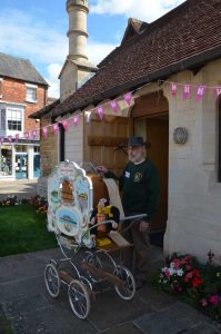 Little street organ outside the Parish Hall
