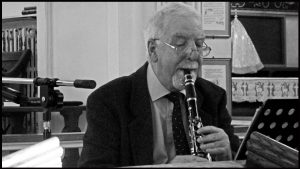 David Roberts plays his clarinet
