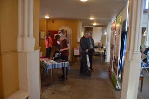 Viewing the exhibition and photo books