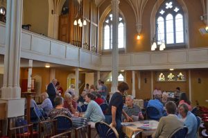 Tea, cake and conversation before the concert