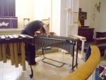 Caz setting up the Vibraphone