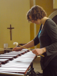 Caz warming up the Marimba