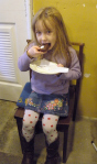 Enjoying her cake