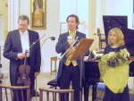 Maurice, Ian and Julia with their thank you gifts