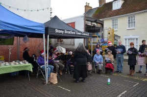 SMSG band under shelter at Market Square