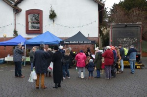 Quite a crowd listening to SMSG band and Parish Singers